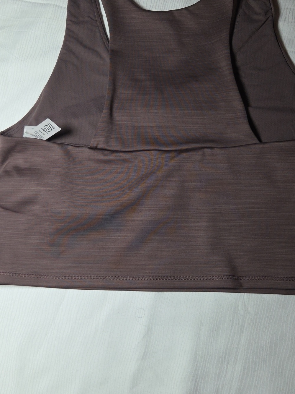 Athleta Ribbed Racerback Cropped Tank Top — Taupe - Picture 4 of 6